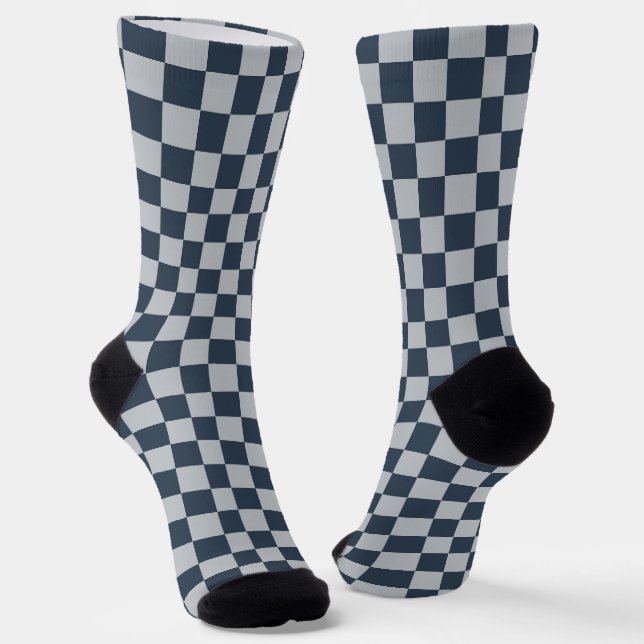 Black ice checkered board pattern socks (Angled)
