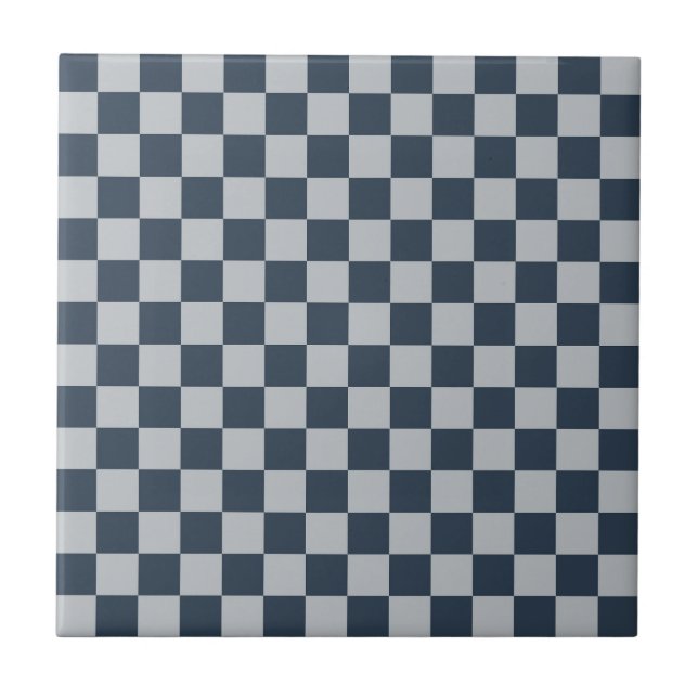 Black ice checkered board pattern tile (Front)