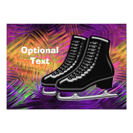 Black Ice Skates & Technicolor - Customisable Card