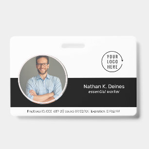 Black ID Employee Photo ID Company Security Badge