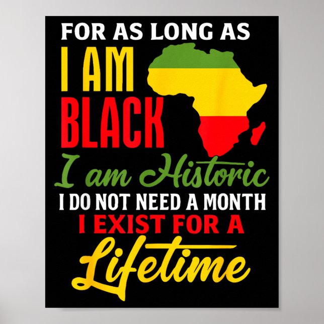 Black identity historic pride message  poster (Front)