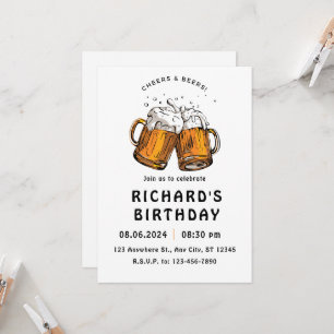 Black Illustrated Birthday Invitation