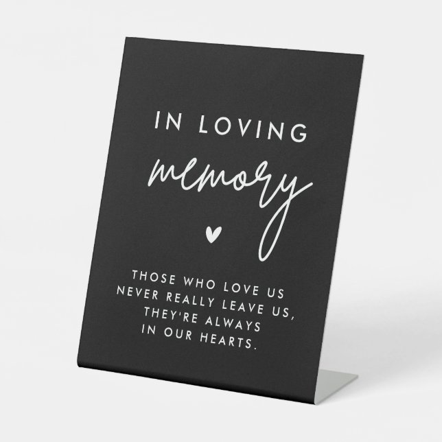 Black In Loving Memory Wedding Memorial Sign (Front)