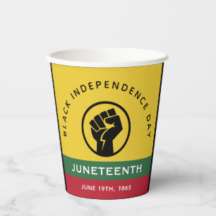 Black Independence Day Juneteenth 1865 Curved Text Paper Cups