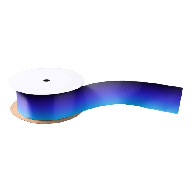 Black Indigo and Aqua Blue Ombre Satin Ribbon (Spool)