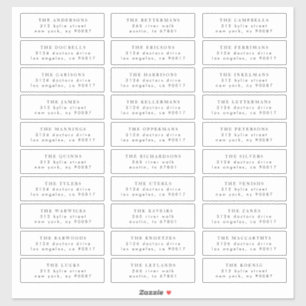 black individual wedding guest address stamp label