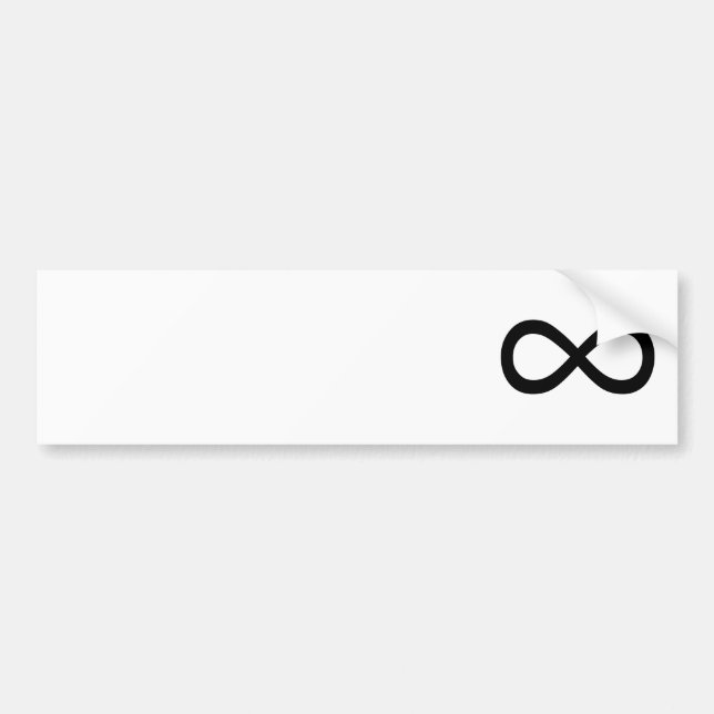 Black Infinity Symbol Bumper Sticker (Front)