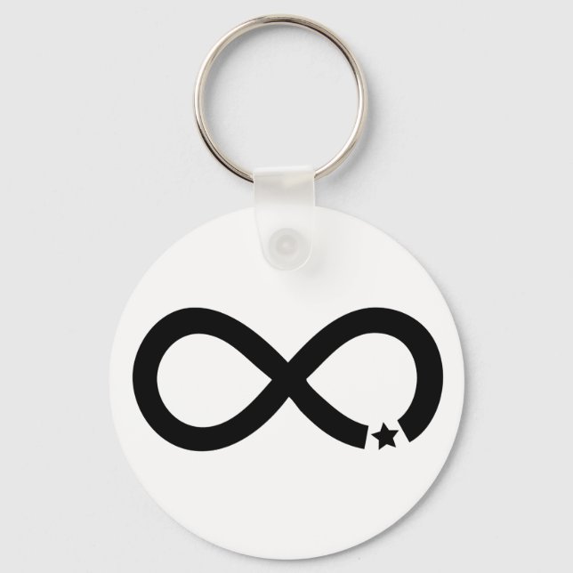 Black Infinity Symbol with star Key Ring (Front)