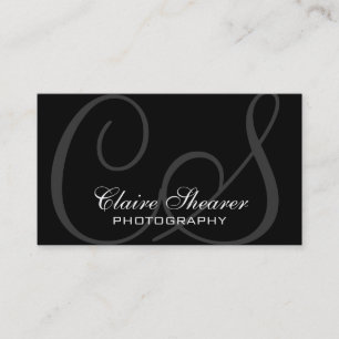 Black Initials Business Card