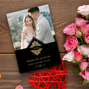 Black Initials Golden Chic Lace Romantic Wedding