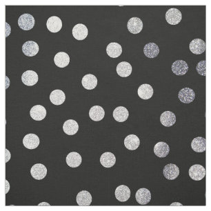 Black Ink and Silver City Dots Fabric