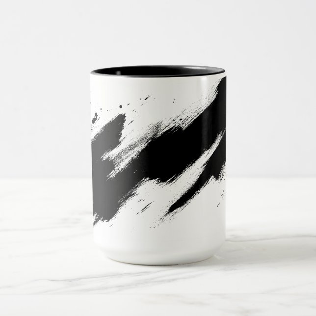 Black Ink Art Coffee Mug (Center)