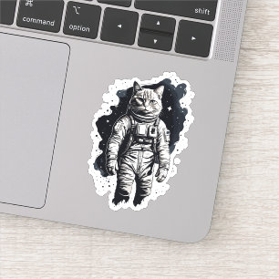 Black Ink Astronaut Cat Design