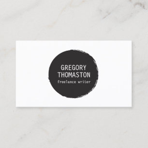 Black Ink Blot Circle Logo Business Card