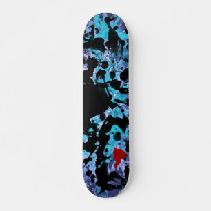BLACK INK   blue splatter Skateboard