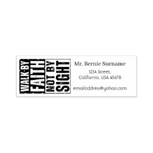 Black Ink Christian Custom Name Return Address Self-inking Stamp