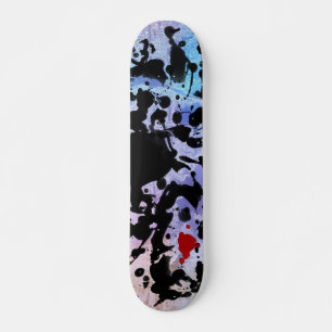 BLACK INK coloured grunge painting Skateboard