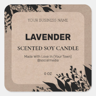 Black Ink On Kraft Rustic Product Labels