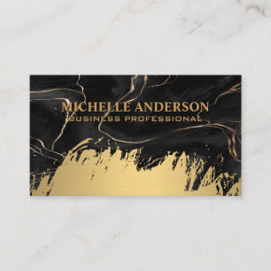 Black Ink Paint   Gold Brushed Business Card