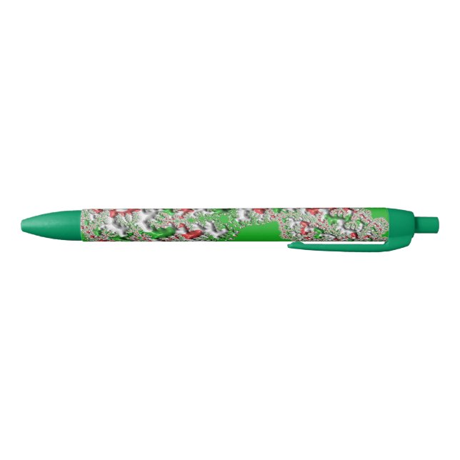 Black Ink Pen Christmas Design Green Red White (Bottom)