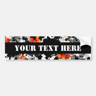 BLACK INK & POPPIES pattern + your backgr. & ideas Bumper Sticker