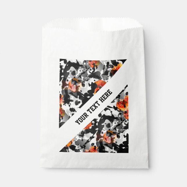 BLACK INK & POPPIES pattern + your backgr. & ideas Favour Bags (Front)