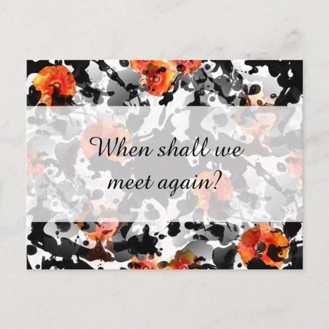 BLACK INK & POPPIES pattern + your backgr. & ideas Postcard (Front)