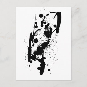 Black Ink Splash Postcard