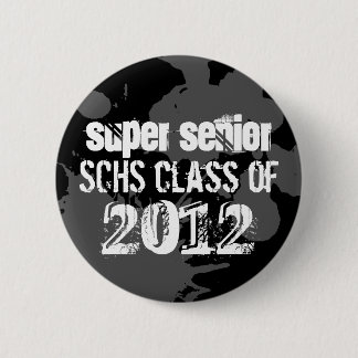 Black ink splatter school senior class of grunge 6 cm round badge