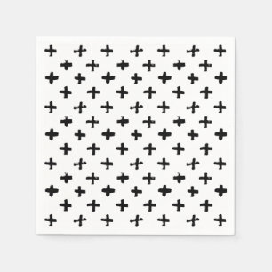 Black Ink Stoke Cross Pattern Napkin
