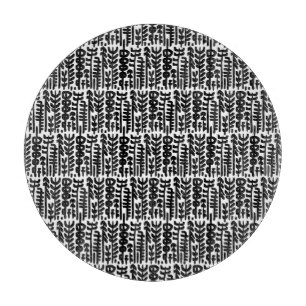 Black Ink Stroke Tree Pattern Cutting Board