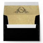 Black, Inside Gold, Elegant Monogram Wedding