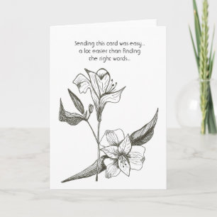 Black inside lilies card