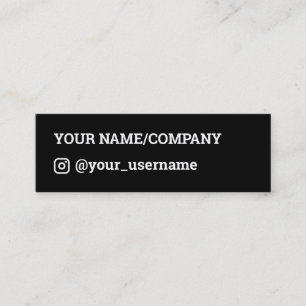 Black Instagram Icon Social Media Mini Business Card