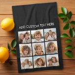Black Instagram Photo Collage with 9 square photos Tea Towel<br><div class="desc">Use your photos without frames to create your own piece of art! Add your favourite pictures and snapshots to this strip for a fun memory keeper. An artistic way to display your best photo sharing pics.</div>