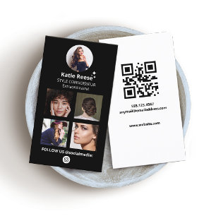 Black Instagram Photo Social Media, Follow Us  Business Card