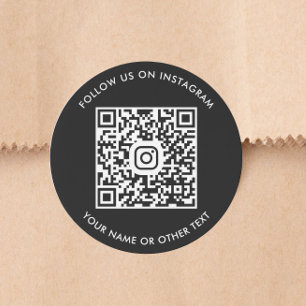 Black Instagram QR Code Stickers Roll