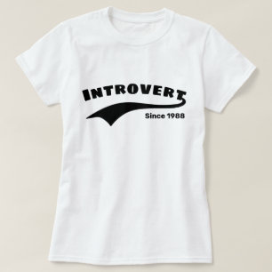 Black Introvert Typography Swoosh Custom Date T-Shirt