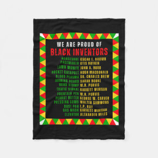 Black Inventors Proud Black History Month Roots Fu Fleece Blanket