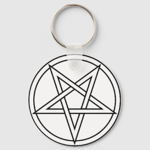 Black Inverted Pentacle Key Ring