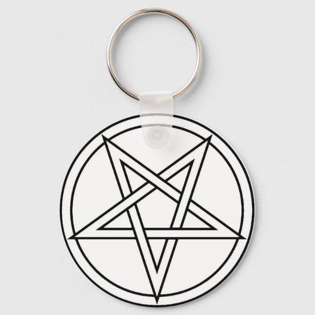 Black Inverted Pentacle Key Ring (Front)