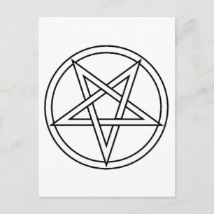 Black Inverted Pentacle Postcard