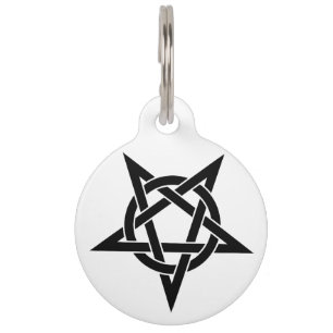 Black Inverted Pentagram Pet Tag