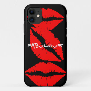 Black Iphone5 case with Red Lips