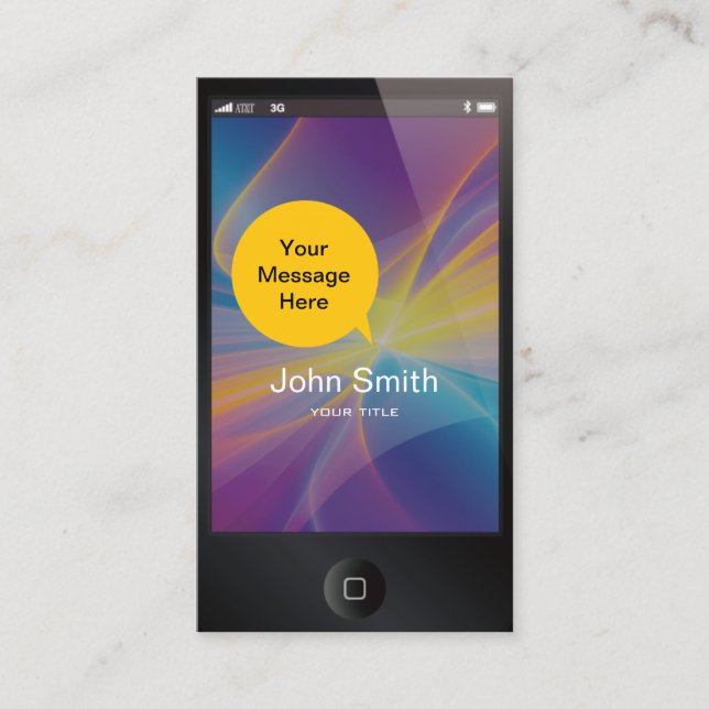 Black iPhone Like Business Card (Front)