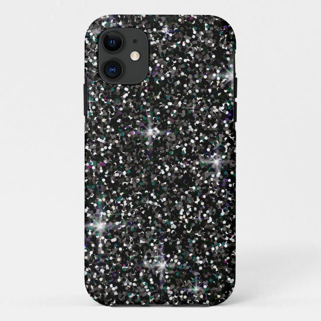 Black iridescent glitter Case-Mate iPhone case (Back)