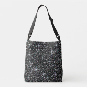 Black iridescent glitter crossbody bag