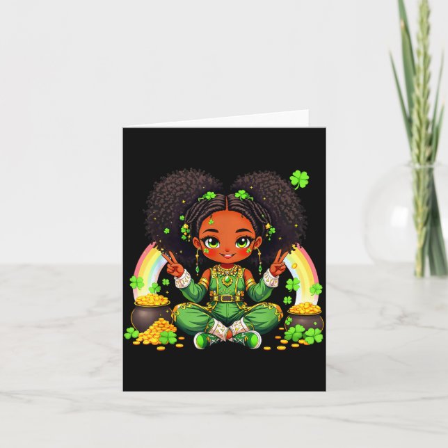 Black Irish Afro Black Girl African American St Pa Card (Front)