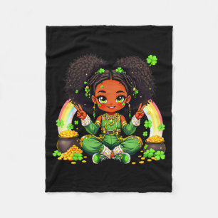 Black Irish Afro Black Girl African American St Pa Fleece Blanket