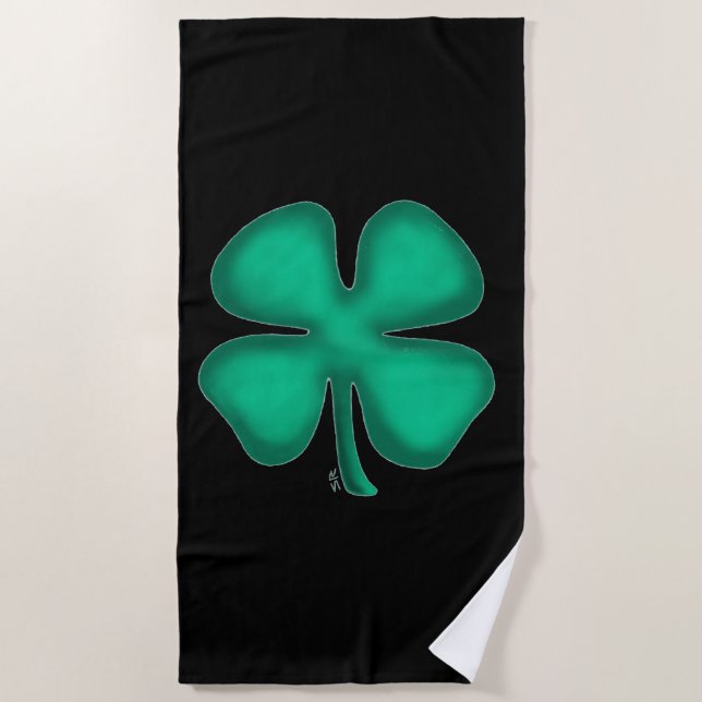 Black Irish beach towel (Front)